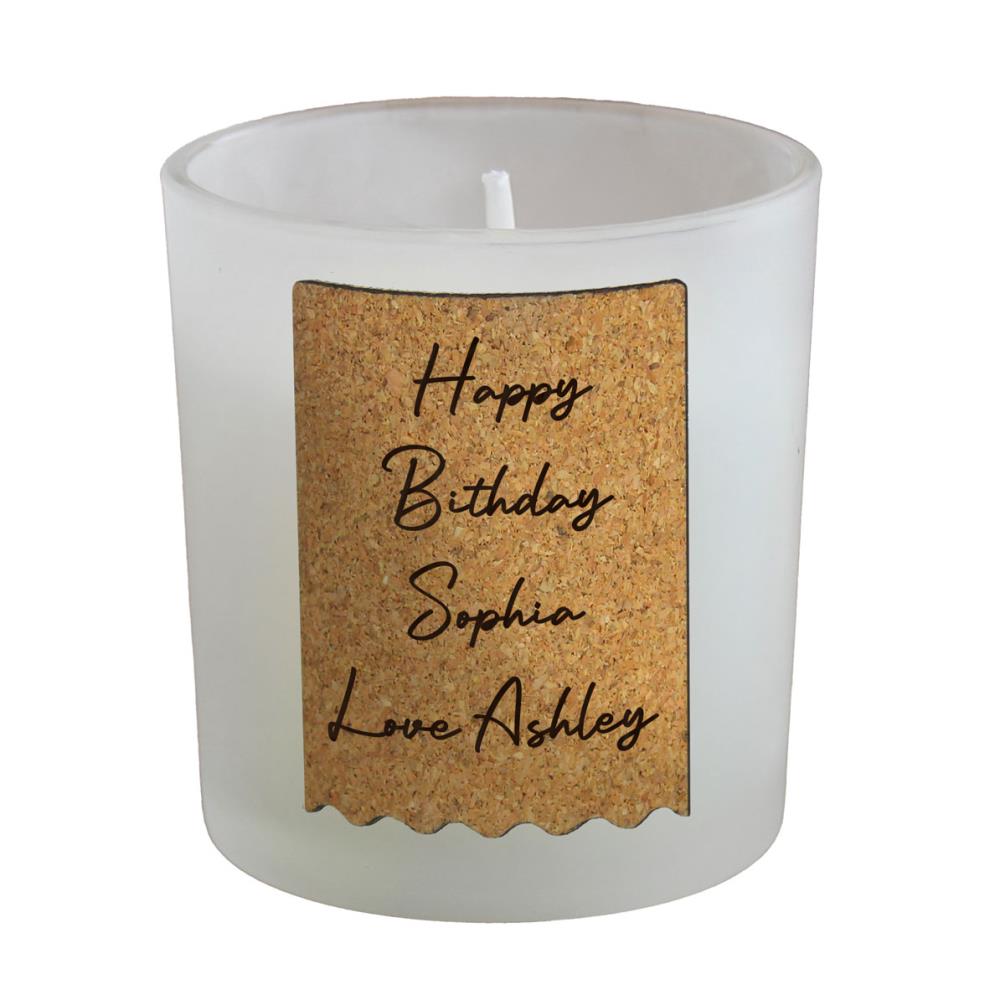 Personalised Cork Label Jar Candle £8.99